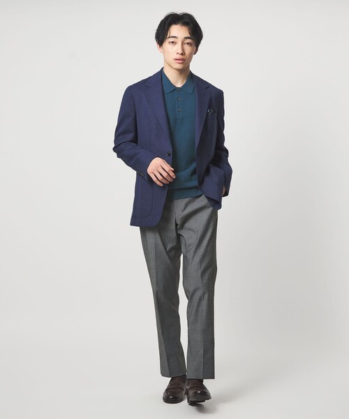 green label relaxing（グリーンレーベルリラクシング）の「タック ピケ ニット ポロシャツ -ウォッシャブル-（ポロシャツ・メンズ・グレー/ブラック/ロイヤルブルー・XL/L/M/S）」の15枚目の写真