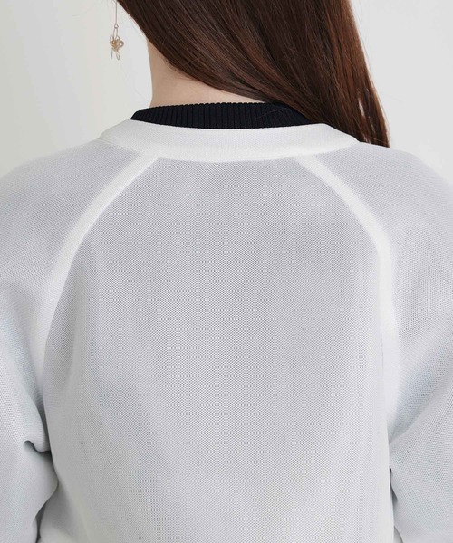 PICCIN PERLA（ピッチンペルラ）の「シアーボンディングジャケット（ノーカラージャケット・レディース・オフホワイト/ブラック・M）」の19枚目の写真