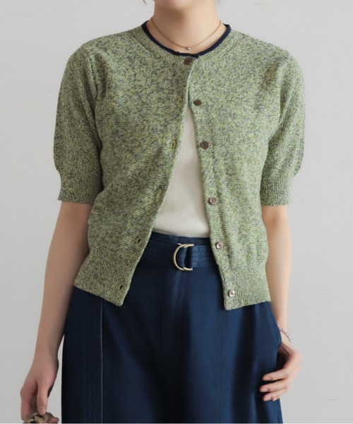 NOMBRE IMPAIR（ノンブルアンペール）の「【予約】綿麻MIX　クルーネックカーデ（カーディガン/ボレロ・レディース・イエロー/ブルー・FREE）」の2枚目の写真