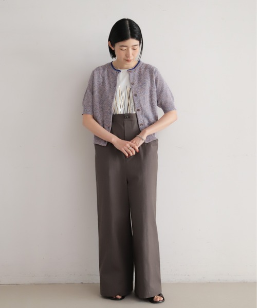 NOMBRE IMPAIR（ノンブルアンペール）の「【予約】綿麻MIX　クルーネックカーデ（カーディガン/ボレロ・レディース・イエロー/ブルー・FREE）」の4枚目の写真