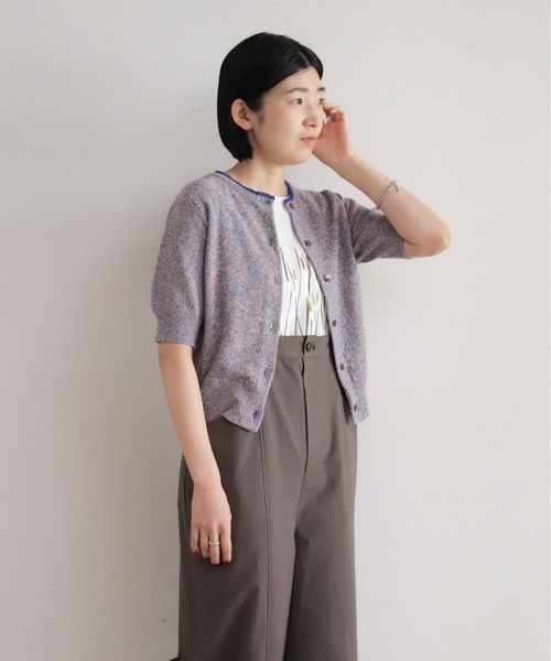 NOMBRE IMPAIR（ノンブルアンペール）の「【予約】綿麻MIX　クルーネックカーデ（カーディガン/ボレロ・レディース・イエロー/ブルー・FREE）」の6枚目の写真