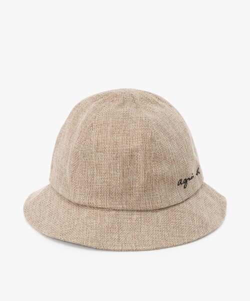 agnes b.（アニエスベー）の「ベビー ロゴ 刺繍 ジュート風 ハット "Bob"（ハット・キッズ・ベージュ・FREE）」の2枚目の写真
