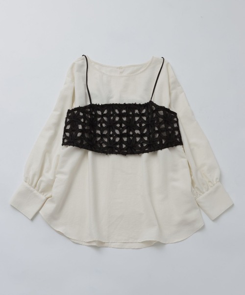 LEPSIM(レプシィム)の「レーシーキャミブラウス《2点セット》 630190(シャツ/ブラウス・レディース・オフホワイト/ライトブルー/ブラック・FREE)」の1枚目の写真