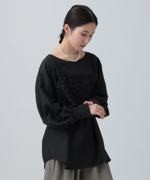 LEPSIM(レプシィム)の「レーシーキャミブラウス《2点セット》 630190(シャツ/ブラウス・レディース・オフホワイト/ライトブルー/ブラック・FREE)」の6枚目の写真