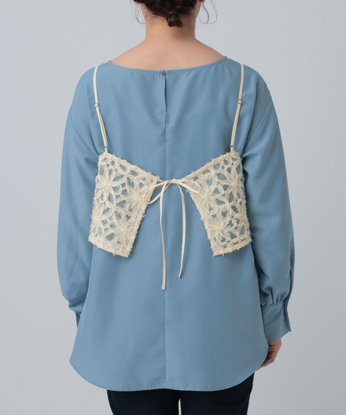 LEPSIM(レプシィム)の「レーシーキャミブラウス《2点セット》 630190(シャツ/ブラウス・レディース・オフホワイト/ライトブルー/ブラック・FREE)」の12枚目の写真