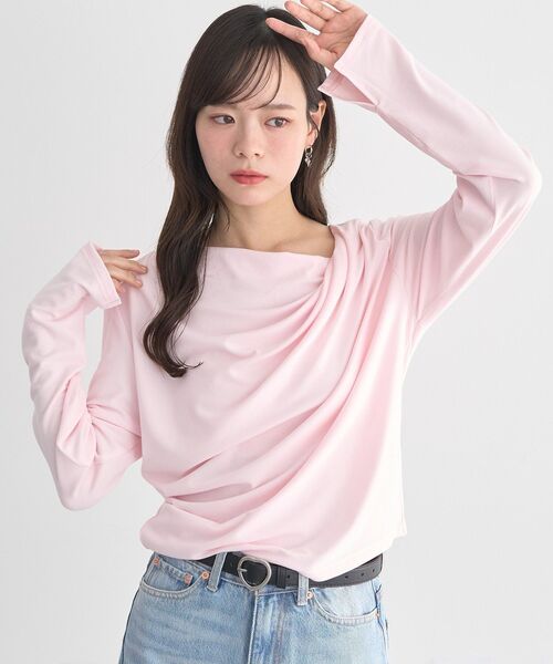 earth music&ecology(アースミュージックアンドエコロジー)の「アソートドレーププルオーバー(Tシャツ/カットソー・レディース・ピンク/ブラック/グレー系その他5/ドット/ブラウン・FREE)」の1枚目の写真