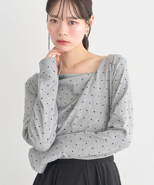 earth music&ecology(アースミュージックアンドエコロジー)の「アソートドレーププルオーバー(Tシャツ/カットソー・レディース・ピンク/ブラック/グレー系その他5/ドット/ブラウン・FREE)」の3枚目の写真