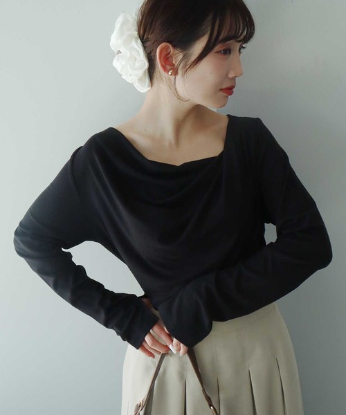 earth music&ecology(アースミュージックアンドエコロジー)の「アソートドレーププルオーバー(Tシャツ/カットソー・レディース・ピンク/ブラック/グレー系その他5/ドット・FREE)」の2枚目の写真