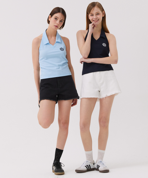 AWESOME STUDIO(オーサムスタジオ)の「カラーホルターネックスリーブレストップダークネイビー(Tシャツ/カットソー・レディース・ダークネイビー・FREE)」の6枚目の写真