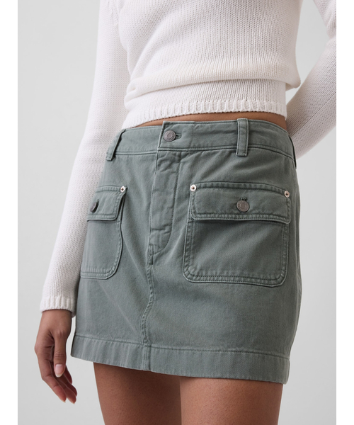 GAP（ギャップ）の「ミッドライズ カーゴ ミニスカート・スコート（スカート・レディース・ブルー/グリーン・XXS/L/M/S/XS）」の8枚目の写真