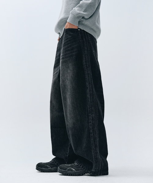 INTEMPOMOOD（インテンポムード）の「クアドララインデニムパンツ_ブラック（デニムパンツ・メンズ・ブラック・LARGE/X-LARGE）」の21枚目の写真