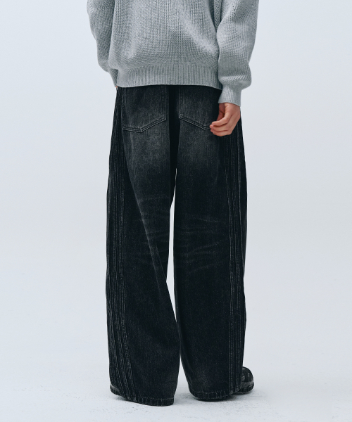 INTEMPOMOOD（インテンポムード）の「クアドララインデニムパンツ_ブラック（デニムパンツ・メンズ・ブラック・LARGE/X-LARGE）」の11枚目の写真