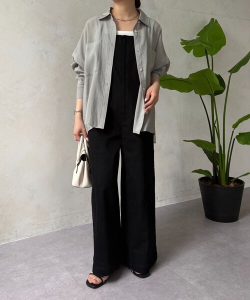 Jena espace merveilleux(ジェナ エスパスメルヴェイユ)の「【ドライタッチ/通気性◎】バックシャーリングシャツ(シャツ/ブラウス・レディース・チャコールグレー/パープル/グレー/オフホワイト/イエロー・FREE)」の18枚目の写真