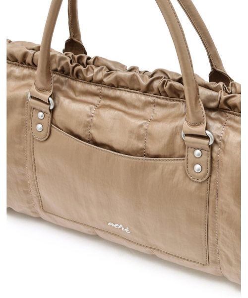 athe（アテ）の「[FRILL] フリルチェーン ベージュ デュプスキン トートバッグ M AABA6E730W1（ショルダーバッグ・レディース・ライトブラウン・FREE）」の9枚目の写真