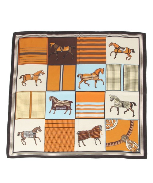 studio CLIP(スタディオクリップ)の「【daily CLIP】ホースパターンスカーフ(バンダナ/スカーフ・レディース・ライトブルー/オレンジ・FREE)」の1枚目の写真