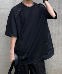 【26年春夏新作】ボタンデザインギミックステッチTシャツ