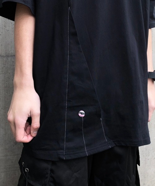 lilful(リルフル)の「【26年春夏新作】ボタンデザインギミックステッチTシャツ(Tシャツ/カットソー・メンズ・ブラック・L/M)」の7枚目の写真