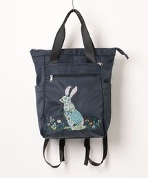 SUPER HAKKA（スーパーハッカ）の「「glanta」かくれんぼうさぎ刺繍　2WAYリュック＆トートバッグ（トートバッグ）」