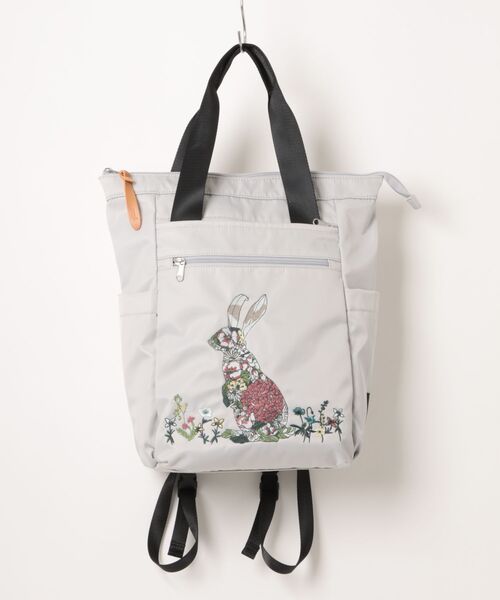 SUPER HAKKA(スーパーハッカ)の「「glanta」かくれんぼうさぎ刺繍 2WAYリュック&トートバッグ(トートバッグ・レディース・ネイビー/ライトグレー/ブラック・FREE)」の3枚目の写真