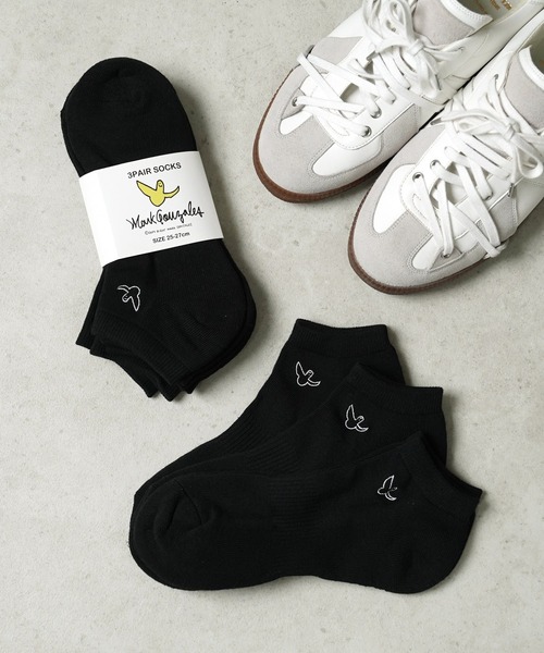 Mark Gonzales（マーク・ゴンザレス）の「"02"≪Mark Gonzales≫3足セット スニーカーソックス（ソックス/靴下・メンズ・ブラック系1/ホワイト系2/ホワイト系1/ブラック系2・25cm～27cm）」の4枚目の写真