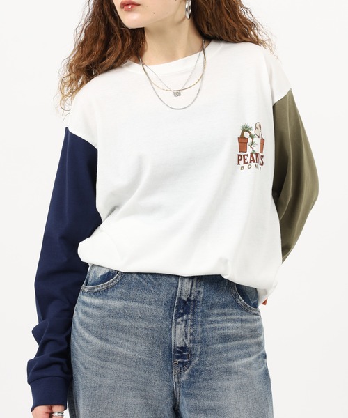 KRIFF MAYER(クリフメイヤー)の「KRIFF MAYER スヌーピー刺繍ロンT(盆栽)(Tシャツ/カットソー・メンズ・オフホワイト/ブラック/オリーブ/マルチ・M/L/XL)」の16枚目の写真