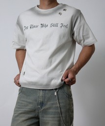 【NYS】アイレット スプレー加工 グランジ 半袖Tシャツ ユニセックス