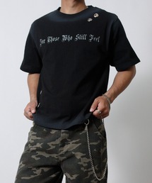 【NYS】アイレット スプレー加工 グランジ 半袖Tシャツ ユニセックス