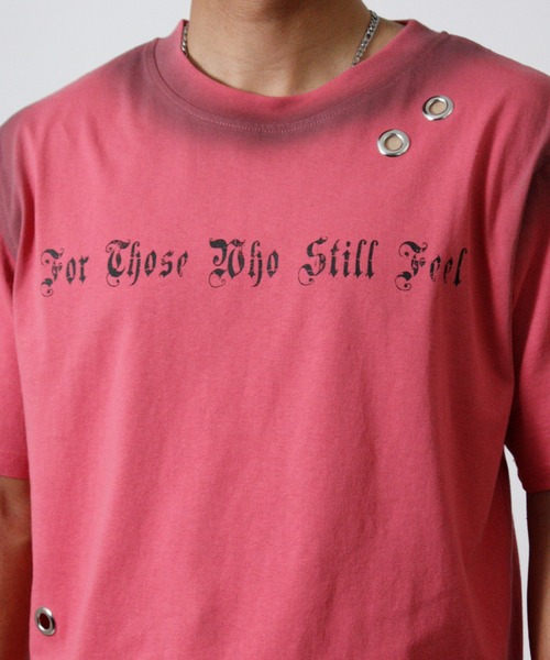 NYLAUS(ナイラス)の「【NYS】アイレット スプレー加工 グランジ 半袖Tシャツ ユニセックス(Tシャツ/カットソー・メンズ・ピンク/カーキ/ブラック/アイボリー・L/M/S)」の12枚目の写真