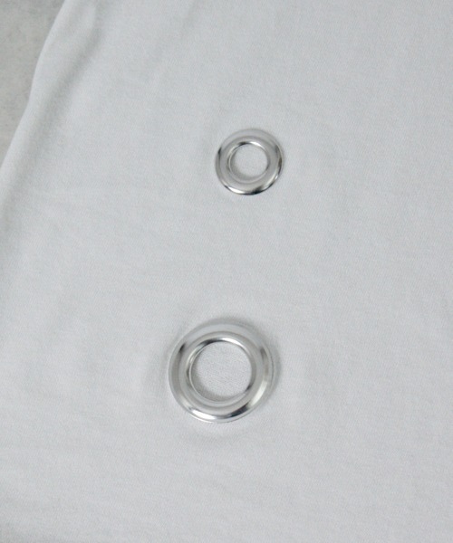 NYLAUS(ナイラス)の「【NYS】アイレット スプレー加工 グランジ 半袖Tシャツ ユニセックス(Tシャツ/カットソー・メンズ・ピンク/カーキ/ブラック/アイボリー・L/M/S)」の16枚目の写真