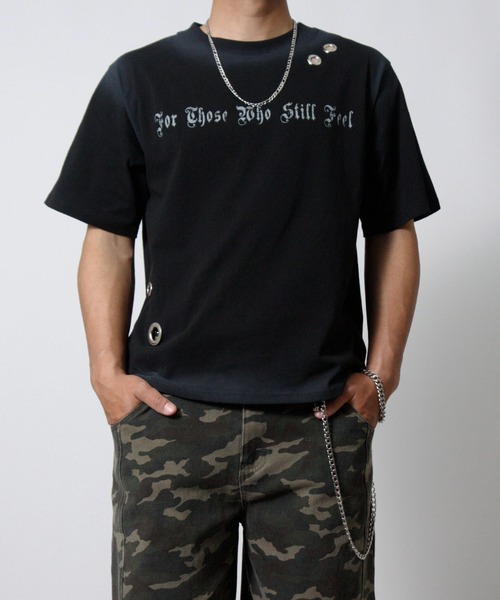 NYLAUS(ナイラス)の「【NYS】アイレット スプレー加工 グランジ 半袖Tシャツ ユニセックス(Tシャツ/カットソー・メンズ・ピンク/カーキ/ブラック/アイボリー・L/M/S)」の21枚目の写真