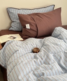 Fun & Daily（ファンアンドデイリー）の「F&D : 3ピース カラーステッチ ベッドカバー 枕カバー（シングルサイズ）（寝具）」