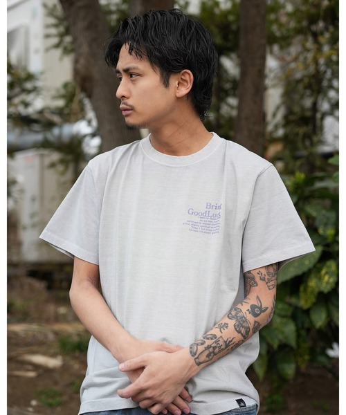 BGL(ビージーエル)の「CRACK OVAL LOGO TEE / ロゴプリント / かすれプリント / クラックロゴ / ピグメント / ヴィンテージライク 半袖Tシャツ(Tシャツ/カットソー・レディース・ブラック/ライトグレー・S/M/L)」の7枚目の写真