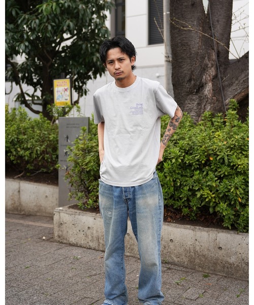 BGL(ビージーエル)の「CRACK OVAL LOGO TEE / ロゴプリント / かすれプリント / クラックロゴ / ピグメント / ヴィンテージライク 半袖Tシャツ(Tシャツ/カットソー・レディース・ブラック/ライトグレー・S/M/L)」の9枚目の写真