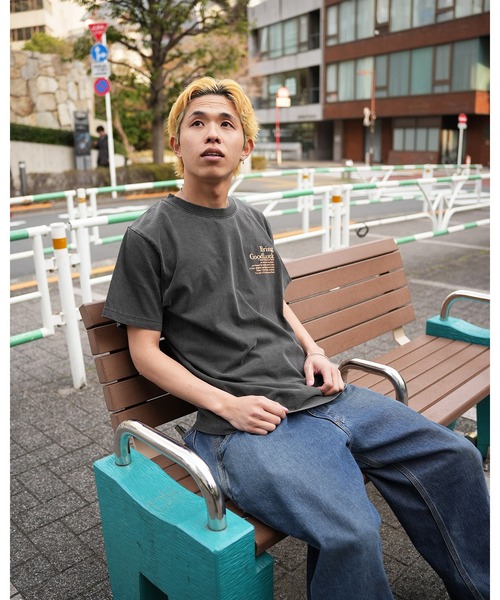 BGL(ビージーエル)の「CRACK OVAL LOGO TEE / ロゴプリント / かすれプリント / クラックロゴ / ピグメント / ヴィンテージライク 半袖Tシャツ(Tシャツ/カットソー・レディース・ブラック/ライトグレー・S/M/L)」の12枚目の写真