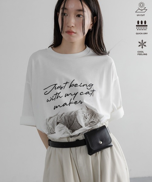 LOWRYS FARM(ローリーズファーム)の「【LFM(U)】アニマルフォトTEE/接触冷感・UVカット・クイックドライ 668712(Tシャツ/カットソー・メンズ・ブラック/ホワイト・LARGE/MEDIUM)」の1枚目の写真