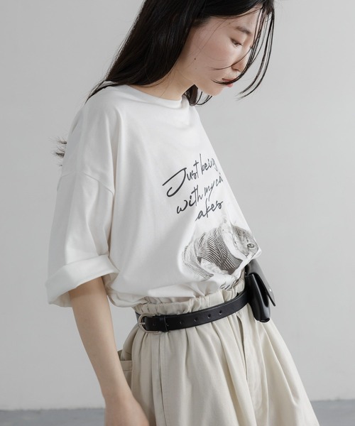 LOWRYS FARM(ローリーズファーム)の「【LFM(U)】アニマルフォトTEE/接触冷感・UVカット・クイックドライ 668712(Tシャツ/カットソー・メンズ・ブラック/ホワイト・LARGE/MEDIUM)」の7枚目の写真