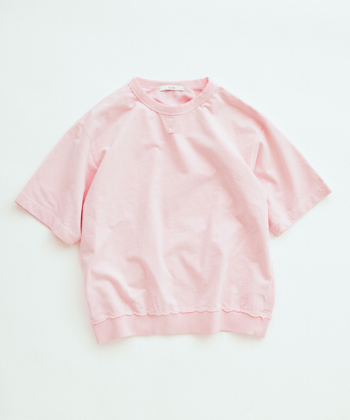 JOURNAL STANDARD relume（ジャーナルスタンダード　レリューム）の「ラフカット ミニ裏毛 半袖スウェット（Tシャツ/カットソー・メンズ・ブラック/シャーベット/バーガンディー/ベージュ系その他/ラベンダー・MEDIUM/LARGE）」の4枚目の写真