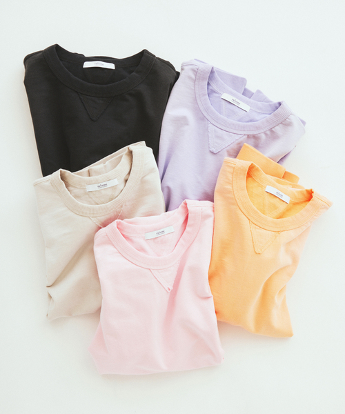 JOURNAL STANDARD relume（ジャーナルスタンダード　レリューム）の「ラフカット ミニ裏毛 半袖スウェット（Tシャツ/カットソー・メンズ・ブラック/シャーベット/バーガンディー/ベージュ系その他/ラベンダー・MEDIUM/LARGE）」の12枚目の写真