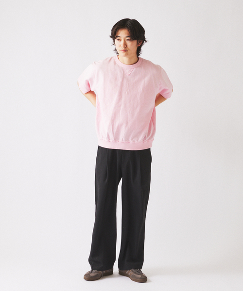 JOURNAL STANDARD relume（ジャーナルスタンダード　レリューム）の「ラフカット ミニ裏毛 半袖スウェット（Tシャツ/カットソー・メンズ・ブラック/シャーベット/バーガンディー/ベージュ系その他/ラベンダー・MEDIUM/LARGE）」の8枚目の写真