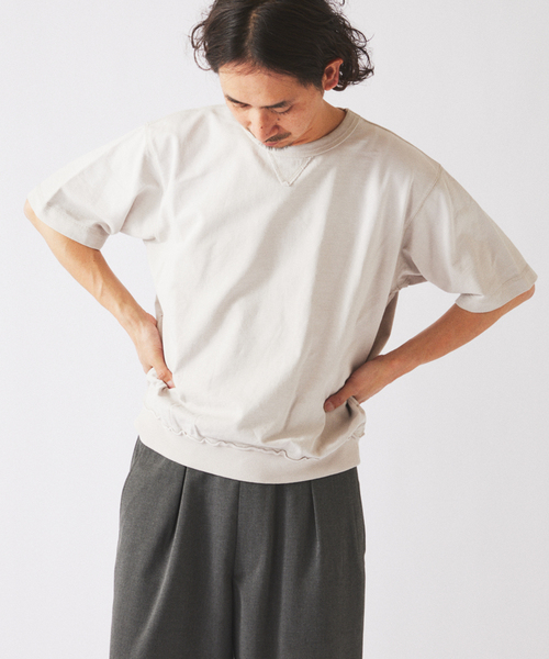 JOURNAL STANDARD relume（ジャーナルスタンダード　レリューム）の「ラフカット ミニ裏毛 半袖スウェット（Tシャツ/カットソー・メンズ・ブラック/シャーベット/バーガンディー/ベージュ系その他/ラベンダー・MEDIUM/LARGE）」の20枚目の写真