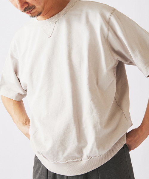 JOURNAL STANDARD relume（ジャーナルスタンダード　レリューム）の「ラフカット ミニ裏毛 半袖スウェット（Tシャツ/カットソー・メンズ・ブラック/シャーベット/バーガンディー/ベージュ系その他/ラベンダー・MEDIUM/LARGE）」の19枚目の写真