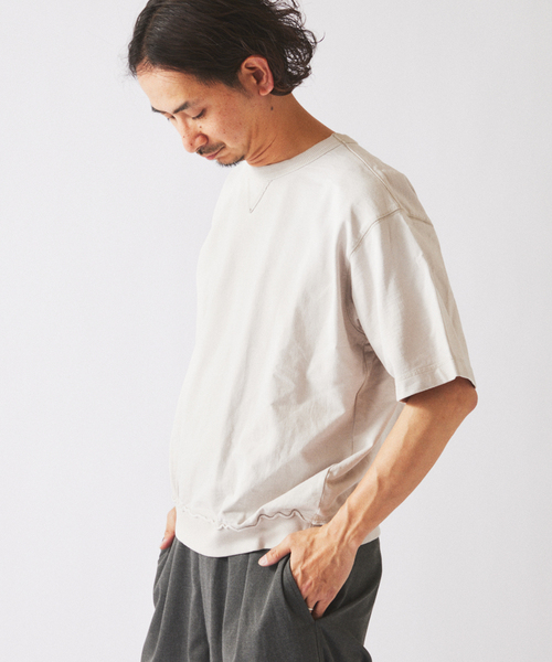 JOURNAL STANDARD relume（ジャーナルスタンダード　レリューム）の「ラフカット ミニ裏毛 半袖スウェット（Tシャツ/カットソー・メンズ・ブラック/シャーベット/バーガンディー/ベージュ系その他/ラベンダー・MEDIUM/LARGE）」の18枚目の写真