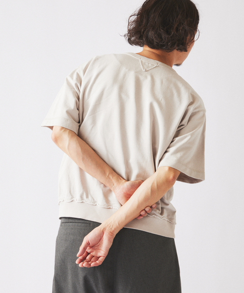 JOURNAL STANDARD relume（ジャーナルスタンダード　レリューム）の「ラフカット ミニ裏毛 半袖スウェット（Tシャツ/カットソー・メンズ・ブラック/シャーベット/バーガンディー/ベージュ系その他/ラベンダー・MEDIUM/LARGE）」の16枚目の写真