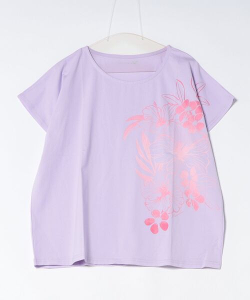 Maunaloa(マウナロア)の「【Maunaloa】クールタッチ モハラプアトップス(Tシャツ/カットソー・レディース・ラベンダー/ホワイト/ブラック・FREE)」の3枚目の写真