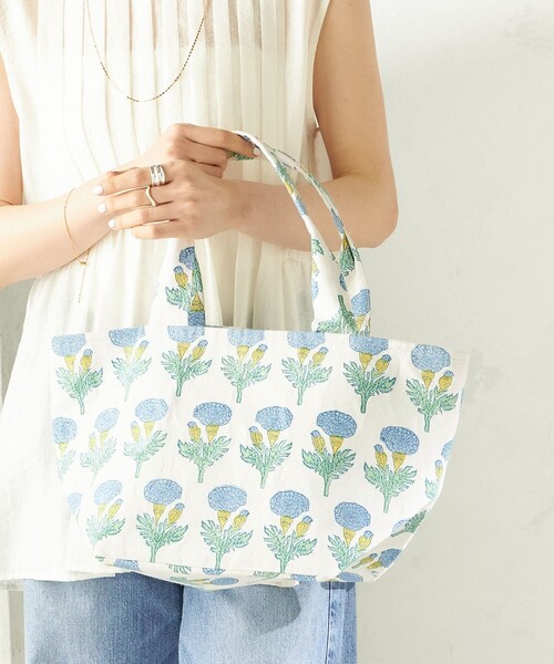 SZ Blockprints(エスゼットブロックプリント)の「【SHIPS別注】SZ BLOCKPRINTS: Lisbon Tote(トートバッグ・レディース・ライトブルー/ピンク・ONE SIZE)」の11枚目の写真
