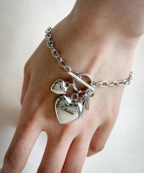 WEGO(ウィゴー)の「WEGO/ハートモチーフチャームブレス(ブレスレット・レディース・その他3/その他1/その他2・FREE)」の1枚目の写真