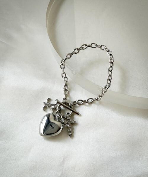 WEGO(ウィゴー)の「WEGO/ハートモチーフチャームブレス(ブレスレット・レディース・その他3/その他1/その他2・FREE)」の2枚目の写真