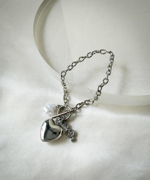 WEGO(ウィゴー)の「WEGO/ハートモチーフチャームブレス(ブレスレット・レディース・その他3/その他1/その他2・FREE)」の3枚目の写真