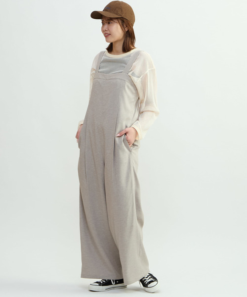 CONVERSE TOKYO（コンバーストウキョウ）の「LINEN LIKE ALL-IN-ONE（つなぎ/オールインワン・レディース・ブラック/ベージュ/グリーン・FREE）」の4枚目の写真