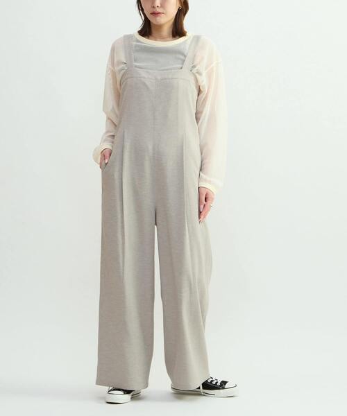 CONVERSE TOKYO（コンバーストウキョウ）の「LINEN LIKE ALL-IN-ONE（つなぎ/オールインワン・レディース・ブラック/ベージュ/グリーン・FREE）」の5枚目の写真